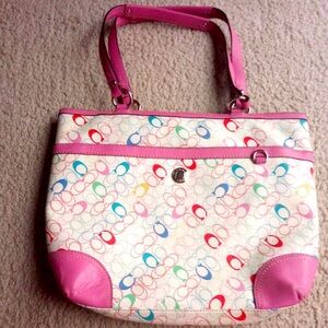 COACH Heritage Chelsea Pink Trim Multicolor